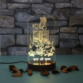 Personalised Krishna with flute led lamp