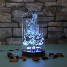 Personalised Krishna with flute led lamp