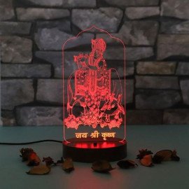 Personalised Krishna with flute led lamp