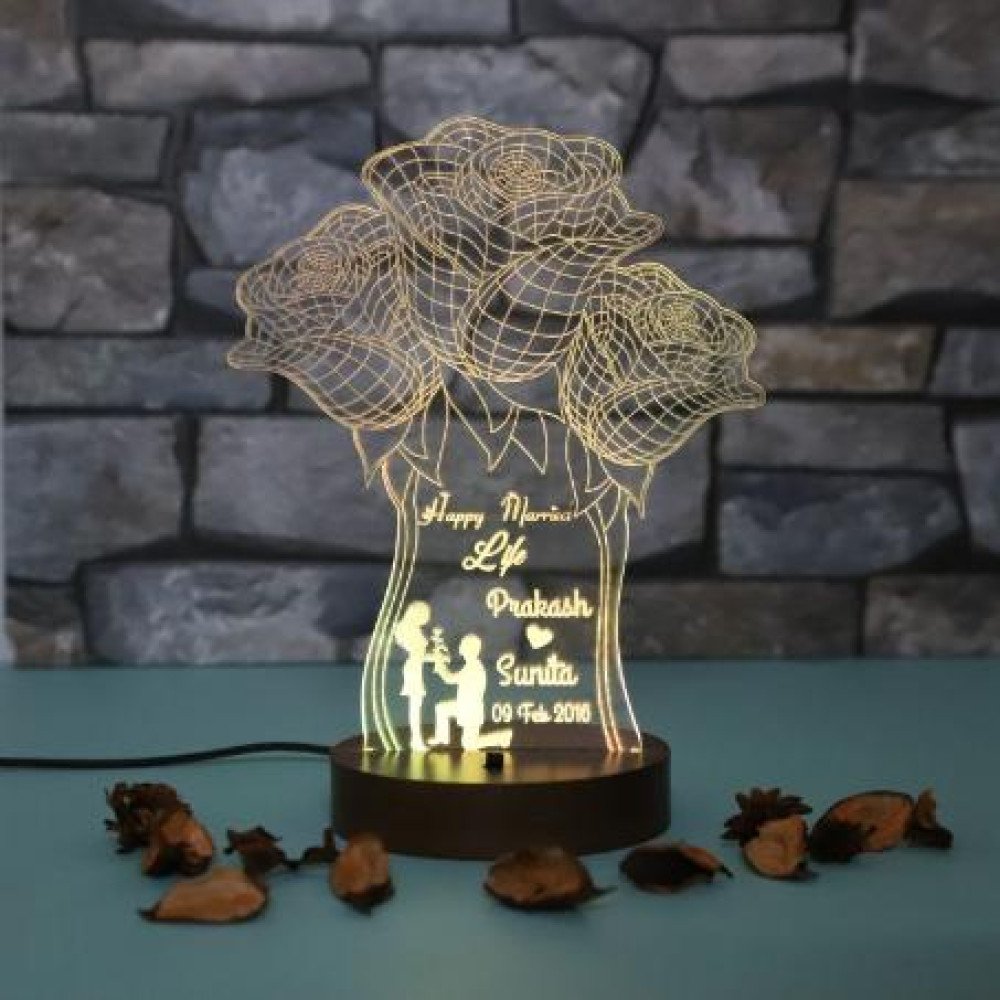 Personalised Roses led lamp
