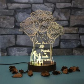 Personalised Roses led lamp