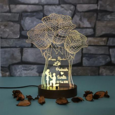 Personalised Roses led lamp