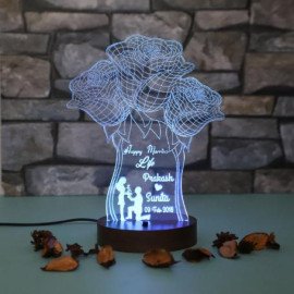 Personalised Roses led lamp