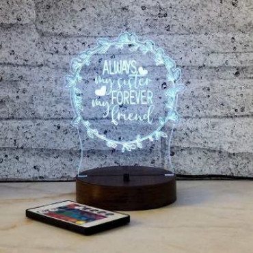 Forever Sister and Friend Personalised Led Lamp with Remote