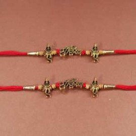 set of 2 metal rakhi