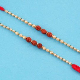 set of 5 rudraksha rakhi
