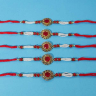 set of 5 stone rakhi