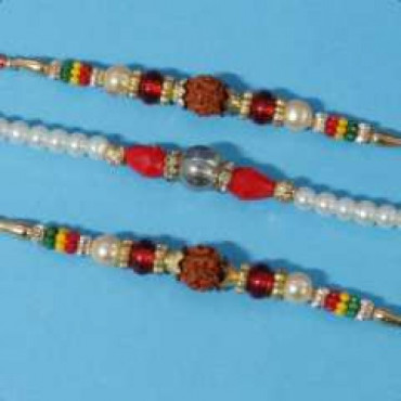 set of 3 rudraksha rakhi