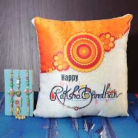 Set of 3 Lumba Rakhi With Customize Cushion