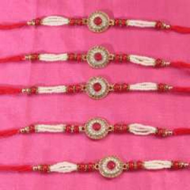 Set of 5 Designers Stone Rakhi