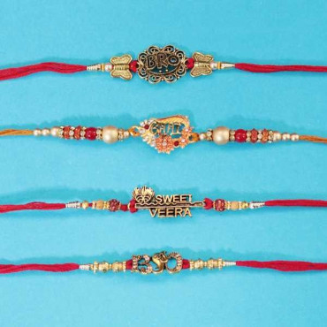 Set of 4 Bro, Bhai, Sweet Weera Rakhi