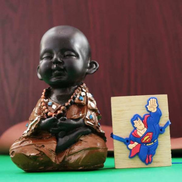 Super Man Cartoon Rakhi With Small Buddha