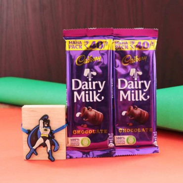 Batman Cartoon Rakhi With Cadbury Chocolate