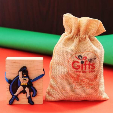 Batman Cartoon Rakhi With Dry Fruits Potli