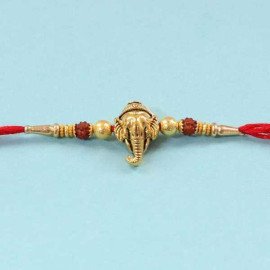 Ganesha Rakhi Tied With Pearl Threads
