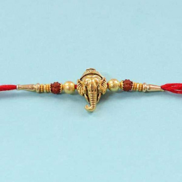 Ganesha Rakhi Tied With Pearl Threads