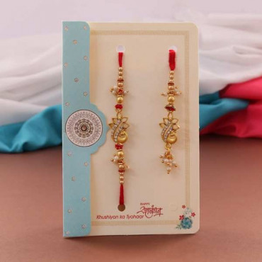 Set of 2 Golden Lumba Rakhi