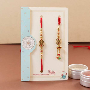 Set of 2 Lumba Rakhi Tied With Thread