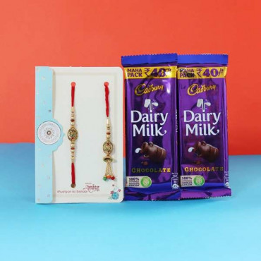 Set of 2 Lumba Rakhi With Cadbury Chocolate