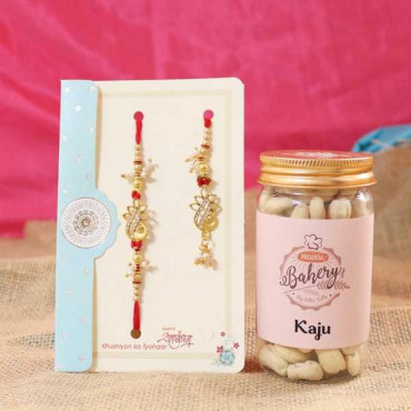 Set of 2 Lumba Rakhi with Cashew