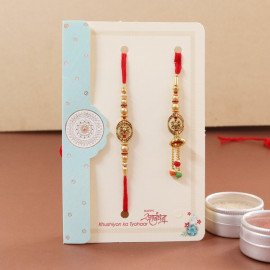 Set of 2 Lumba Rakhi with Cashew