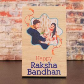 Rudraksha Rakhi with Wooden Frame