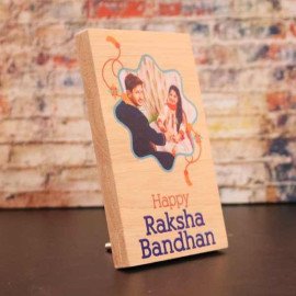 Rudraksha Rakhi with Wooden Frame
