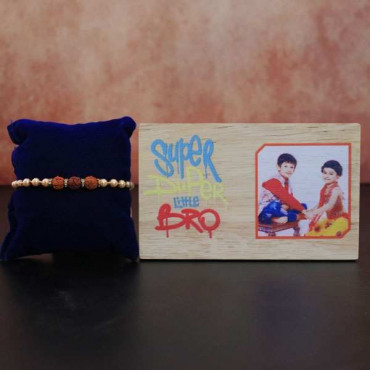 Super Combo of Rakhi with Wooden Frame