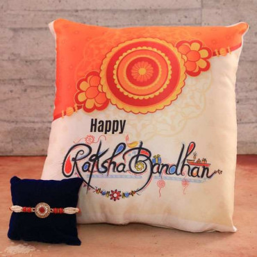 Kundan Rakhi with Cushion