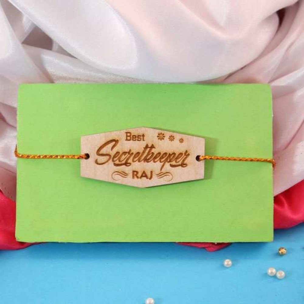 Personalized Lovable Raksha Bandhan Card with Rakhi