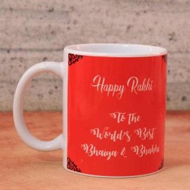 Personalized Wooden Rakhi with Mug Online