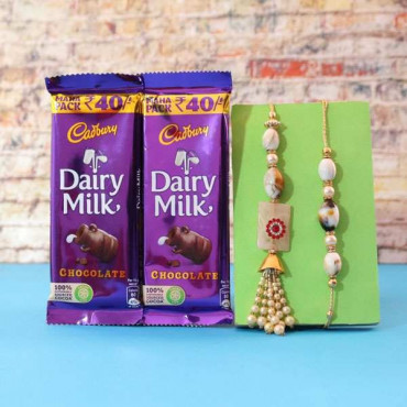 bhaiya-bhabhi Rakhi Set & Delicious Dairy Milk Silk