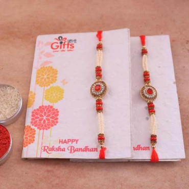 Unique Stones Rakhi Set with Dry Fruits Online