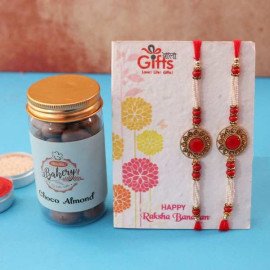 Rakhi Set with Choco Almond Online
