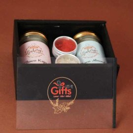 Rakhi Set Of 2 With Choco Almond Kaju Box