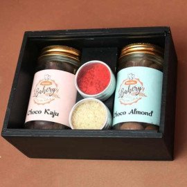 Rakhi Set Of 2 With Choco Almond Kaju Box