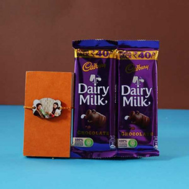 Personalized Rakhi & 2 Dairy Milk Silk