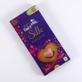 Red Rose cute Teddy with cadbury Silk chocolate