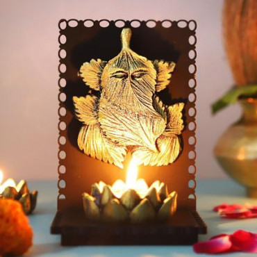 Leaf Ganesha T Light Holder