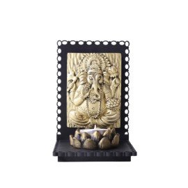 Vamamukhi Ganesha idol With Wooden Base and T light Holder