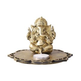 Siddhi Ganesha With Decorative Wooden Tray Base and T light