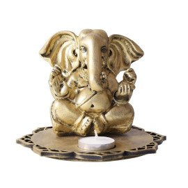 Siddhi Ganesha With Decorative Wooden Tray  and T light