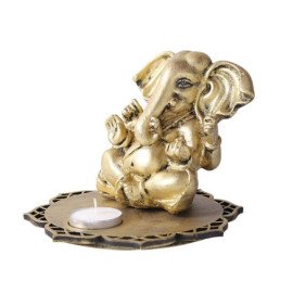 Siddhi Ganesha With Decorative Wooden Tray  and T light