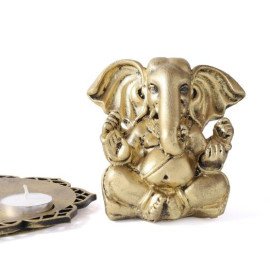 Siddhi Ganesha With Decorative Wooden Tray  and T light