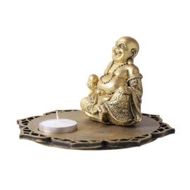 Laughing Budda in a Wooden Tray