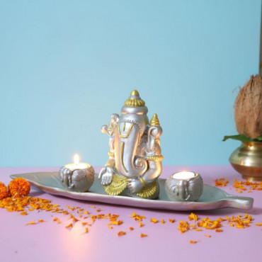 Elegance Ganesha in a Wooden Tray