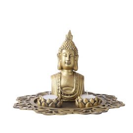Buddha Head Idol With Decorative Wooden Tray and T light