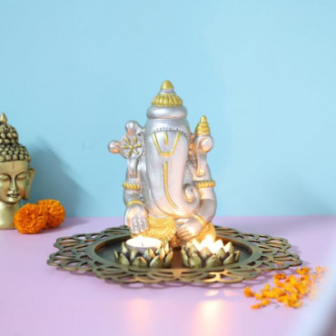 Elegance Ganesha With Wooden Tray