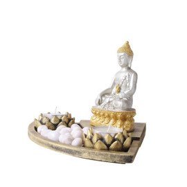Elegant Buddha in a Decorated Tray