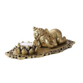 Cute Sleeping Ganesha in a Decorated Tray